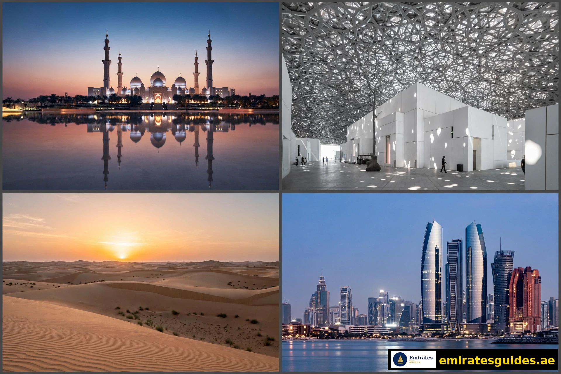 Best photography spots in Abu Dhabi — Grand Mosque, Louvre, desert