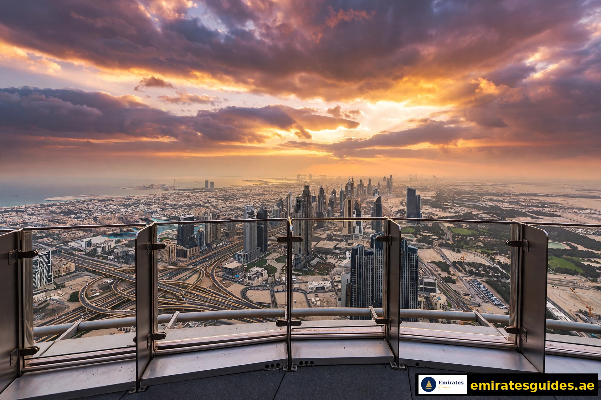 Burj Khalifa Dubai at sunset — At The Top observation deck