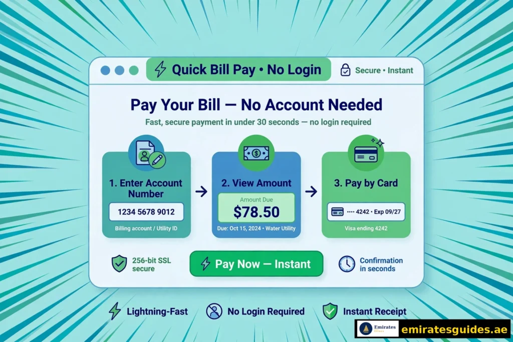 DEWA Quick Pay — paying bill online without login