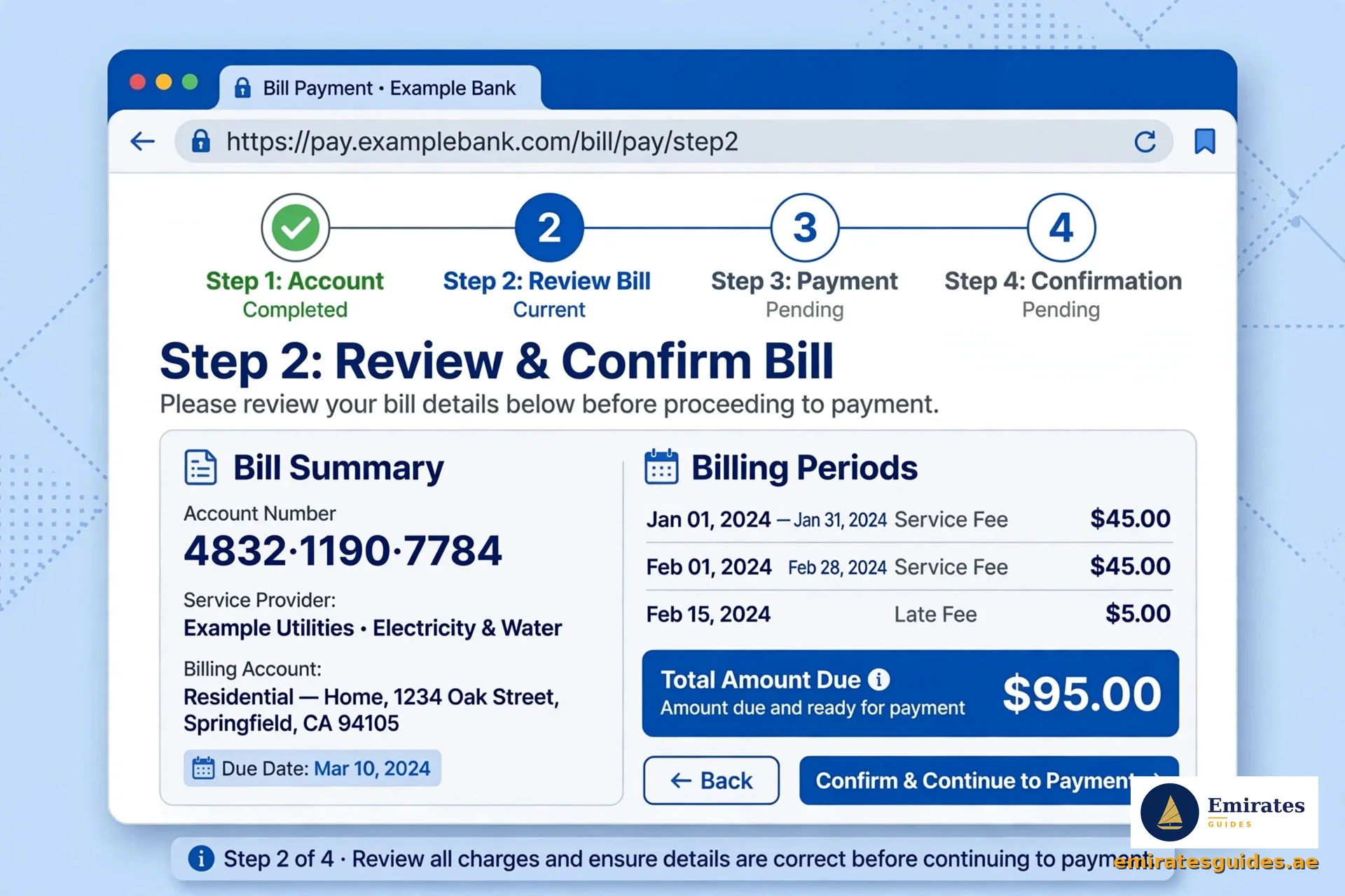 Etisalat Quick Pay showing bill amount due on screen